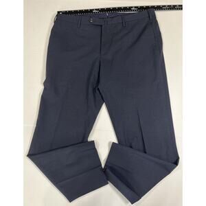PT01 Pantaloni Torino Mens Black Slim Fit Wool Stretch Dress Pants 34X27 Altered